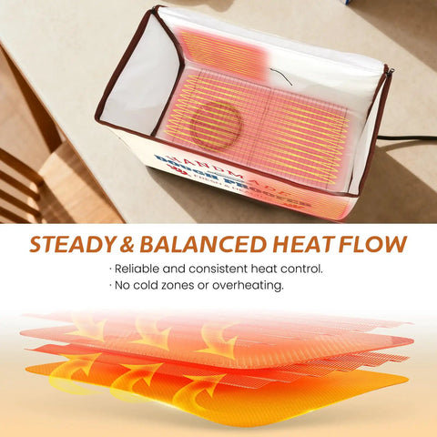 Extra Large Automatic Dough Proofing Box With Plug And Play Temperature Settings And An All Day Timer, showcasing steady heat flow.