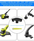 No Fuss Replacement Bladed Head With Spool Line For Ryobi 18V 24V 40V Weed Eater Trimmers Fits RY40210 And RY40210A Includes Six Blades