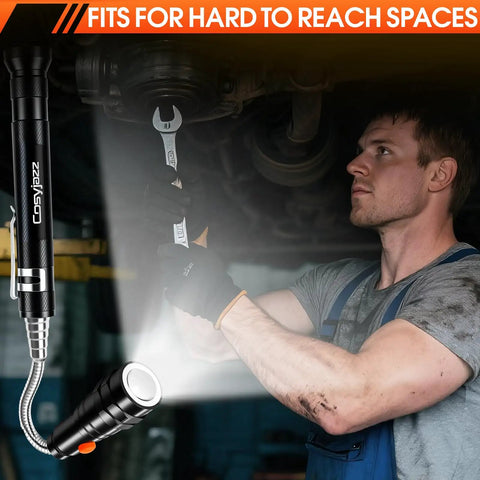 Magnetic Pickup Tool With LED Flashlight And Telescoping Magnet, Extendable Neck For Handywork, A Must Have Gift For Men, Dads, Husbands, Mechanics, And Tech Enthusiasts On Fathers Day, Birthdays Or Christmas