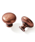 10 Pack Vintage Antique Copper Zinc Alloy Cabinet Knobs One And A Quarter Inch Diameter Single Hole Center Mount Hardware