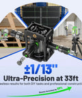 Self Leveling 360 Degree Green Cross Line Laser Level With Receiver For Outdoor Use Up To 660 Feet 4x360 Degree Coverage Rechargeable Laser Level Tool For Construction And DIY Projects, black receiver mount, 33ft precision