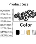 Product size chart for Kickass Steampunk Gear Wheel Metal Wall Decor For Living Room Or Man Cave with color options.