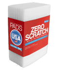 Top Notch 10 Pack Of 6 X 9 White Non Scratch Non Woven Buffing Pads For Wood Finishes and Wax Application, featuring a clean stack.
