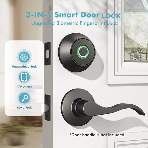 Smart Biometric Fingerprint Door Lock With App Control And Backup Keys Zero Fuss Keyless Entry Upgrade Smooth Touch Access Heavy Duty IP66 Shield For Quick Deadbolt Replacement