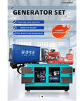 Job Site Ready Portable Generator Set For Temporary Outdoor Power And Commercial Backup Electric Supply With Slick Plug And Play Setup And Hella Tough Build You Can Trust, showcasing a dual-tube generator with blue enclosure.
