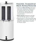 Gravity-Fed Water Filter System With Two High-Capacity Filtration Elements And Deluxe 7-Inch Stainless Steel Water View Spigot