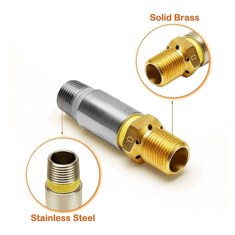 Propane Fire Pit Air Mixer Valve And Orifice Nozzle Jet For Sixty Thousand BTU Burners, heavy-duty stainless steel and brass parts.
