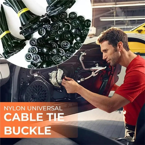 Mechanic using Heavy Duty Nylon Cable Tie Buckle With Pin And Button Universal Zip Ties for auto repair