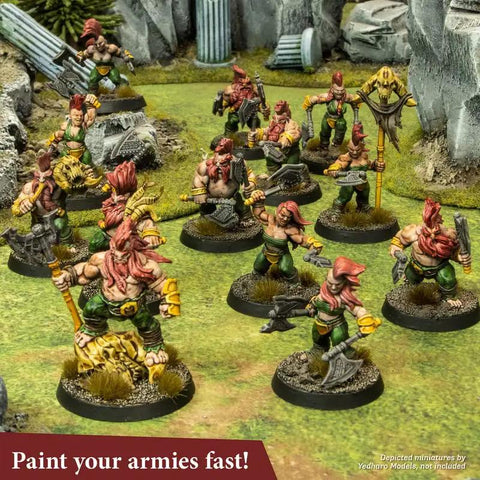 Speedpaint Plasmatic Bolt 2.0 One Coat Acrylic Paint For Fantasy Tabletop Miniatures on Warhammer 40K DnD figures in battle scene
