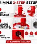 Simple 3-step setup guide for Totally Legit Portable Bucket Washer With Built In Timer And Dual Stir Action That Cruises Through Tough Grime Super Fast Great For Cluttered Dorm Rooms And Trail Trips.
