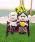 Mini Park Bench Grandpa And Grandma Figurines For Bonsai Garden And Fairy Garden Decor Cute Tiny Plastic Ornaments For DIY