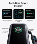 Legit Powerhouse 25000mAh Laptop Power Bank With Triple 100W Usbc Ports And 165W Total Output showing real-time smart display features.