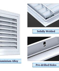 Heavy Duty Aluminum Louvered Vent For Cabinets Rock Solid Heat Dissipation Access Panel With Sleek Waterproof Finish Smooth Six By Fourteen Inch Airflow Cover Built Tough, showing solid welds and pre-drilled holes.
