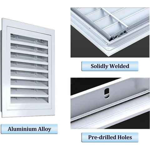Heavy Duty Aluminum Louvered Vent For Cabinets Rock Solid Heat Dissipation Access Panel With Sleek Waterproof Finish Smooth Six By Fourteen Inch Airflow Cover Built Tough, showing solid welds and pre-drilled holes.