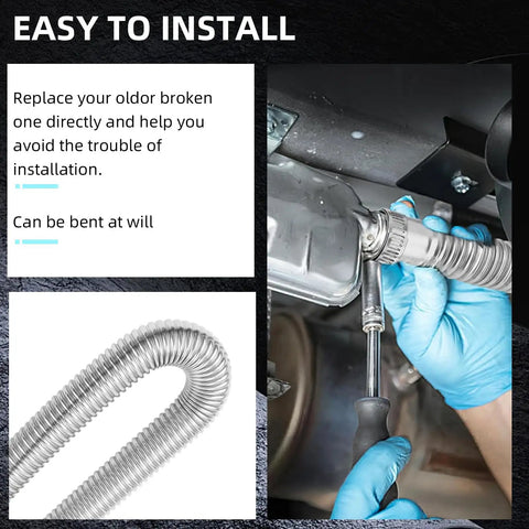 Installing 1 Inch Stainless Steel Exhaust Hose 59 Inch Flexible Exhaust Pipe With 2 Hose Clamps for diesel heater connection