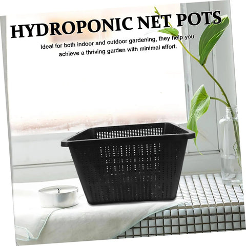 Hydroponic Net Pots And Mesh Grow Bags For Indoor Aquatic Plants, Lightweight Portable black plastic net pot basket for terrariums