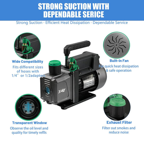PB Motor Tech 3-Gallon vacuum chamber kit with tempered glass lid and 4.5 CFM pump, front view