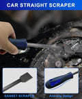 Blue gasket scraper from 13 Piece Precision Hook And Pick Tool Set With Clip Removal Plier Rivet Puller Fastener Remover Telescoping Magnetic Pickup Gasket Scraper For Electronics Maintenance And Automotive Repair Blue