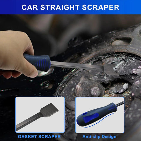 Blue gasket scraper from 13 Piece Precision Hook And Pick Tool Set With Clip Removal Plier Rivet Puller Fastener Remover Telescoping Magnetic Pickup Gasket Scraper For Electronics Maintenance And Automotive Repair Blue