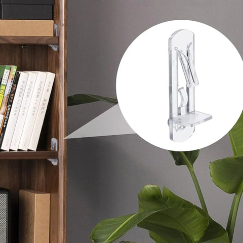 Set Of 20 Plastic Locking Shelf Pins 5mm For Three Quarter Inch Wood Shelving shown securing a bookcase shelf