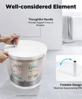No Sweat Hand Crank Washing Machine Two In One Manual Washer And Spin Dryer Road Trip Ready Ultra Light Portable Mini Laundry Pal Perfect For Campers And Outdoorsmen Grey, featuring a thoughtful handle and foldable design for easy transport.