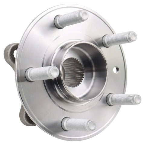 Front view of Rear Driver Or Passenger Side Wheel Bearing And Hub Assembly For 22 To 24 Jeep Grand Cherokee And 21 To 24 Jeep Grand Cherokee L OEM Style Replacement With Easy Install And Rugged Beefy Build Includes Reference Numbers 68346852AA 512685 900099