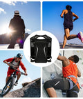 Hydration Running Backpack With Built In Reservoir Lightweight Water Vest Pack collage with outdoor activities