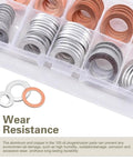 100 Pack Oil Drain Plug Gasket Kit With Heat Resistant Copper Engine Oil Pan Sealing Gaskets in storage case