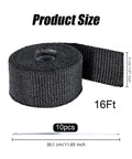 Exhaust Wrap Heat Shield Roll 2 Inch By 16 Foot Fiberglass Heat Wrap for Exhaust Pipes on Motorcycle and Car with ties shown
