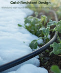 200 Ft 1/4 Inch Drip Irrigation Tubing Blank Distribution Tube PVC For Garden Watering System in snowy garden