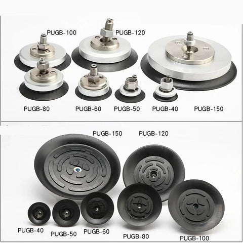Various sizes of Heavy Duty Manipulator Vacuum Suction Cup Industrial Grade Universal Sway Grip with PU and PUGB options.