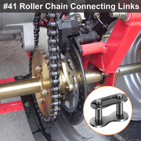 41 Roller Chain Connecting Links Set Heavy Duty Master Manganese Steel Connectors installed on machinery