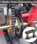 Close-up of 10 Pack No 41 Roller Chain Connecting Links For Bicycles, Mini Bikes, Motorcycles, Go Karts, And Industrial Machinery.