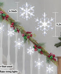 Snowflake Icicle Christmas Lights With 150 LED 9ft Run 10 Drops Twinkling Cool White Waterproof Connectable Up To 3 Sets