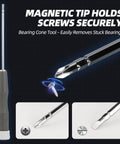 Magnetic screwdriver from 8 In 1 Fishing Reel Repair Kit With Bearing Puller Magnetic Screwdriver Wrench Tweezers Cleaning Brush Bearing Removal Pin Punch And Complete Reel Care Set For Spinning And Baitcasting Reels DIY Reel Maintenance At Home Or On The Water