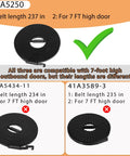 41A5250 Garage Door Opener Belt For 7 Ft High Doors 237 Inch Drive Belt Replacement shows compatibility differences