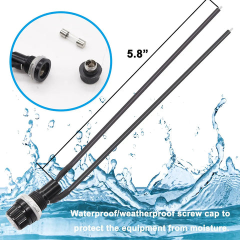 Heavy Duty Panel Mounted 5x20mm Screw Cap Fuse Holders With Pre Soldered Wires And Quick Blow Glass Tube Fuses Plug And Play No Sweat Setup For Car Stereo Electronic Circuit Boards, featuring waterproof connector.