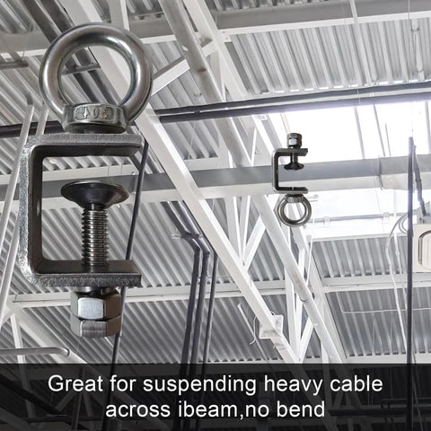 4 Piece Stainless Steel C Clamp With Ring Heavy Duty Hanging J Hooks used on ceiling beam for support