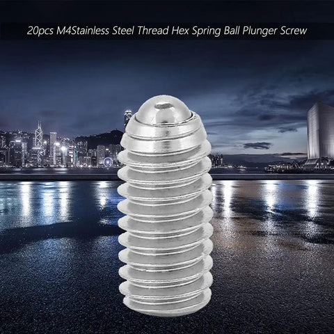 Tough As Nails Stainless Steel Spring Ball Plunger Screws 20 Piece Kit M3 X 8mm heavy duty screw with smooth action design.