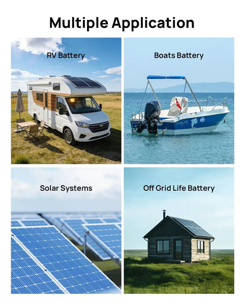 Applications of 12V 20A LiFePO4 Battery Charger With 14.6V Output 300W Fast Charge Quick Connector in RVs, Boats, Solar, Off Grid