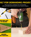 Pro Grade Size 10 X 2-1/2 Inch Yellow Star Drive Wood Screws, 120 Pack Self Tapping Deck Screws With Free 50mm T25 Bit in use