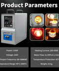 Pro Grade Dead Nuts Tough 15KW High Frequency Induction Heater For Steel Melting And Metal Quenching Welding With Smart Water Temp Guard and Advanced Variable Control, highlighting product parameters and controls.