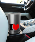 I Heart High Power Rocketry Stainless Steel Insulated Tumbler dual wall in car holder with clear slider lid