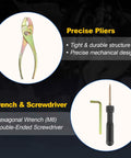 Motorcycle Repair Tool Kit Set with dual-ended screwdriver, M6 hex wrench, and durable pliers for on-the-road fixes