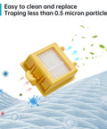 Must Have Replacement Filter And Brush Kit For Roomba 700 Series Compatible With 790 780 770 760 yellow filter trapping particles