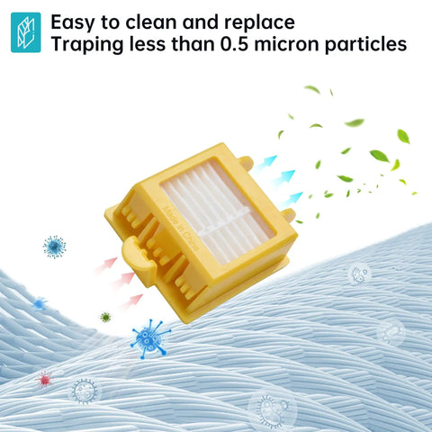 Must Have Replacement Filter And Brush Kit For Roomba 700 Series Compatible With 790 780 770 760 yellow filter trapping particles