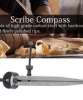 Badass Adjustable Carbon Steel Marking Gauge With Rock Solid Flat Legs For Spot On Dovetail Layout And Stress Free Woodworking Scribing, 7.1 in, shown in use.