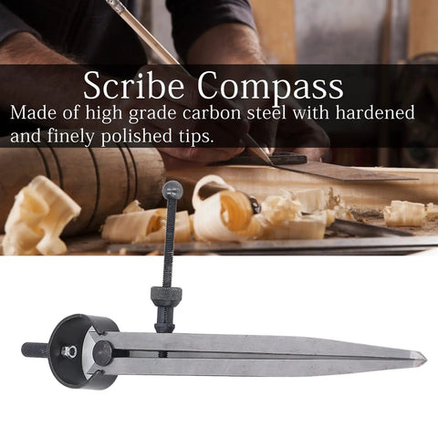 Badass Adjustable Carbon Steel Marking Gauge With Rock Solid Flat Legs For Spot On Dovetail Layout And Stress Free Woodworking Scribing, 7.1 in, shown in use.