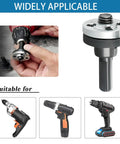 Drill To Grinder Conversion Kit With Angle Attachment Boss Grade Heavy Duty Steel Construction Includes Replacement Flange Nuts And Spanner Wrench Multi Function Attachment For Cutting Sanding And Grinding in hand and compatible drills.
