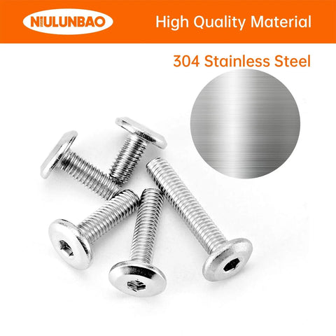 M3 Hex Socket Cap Screws Set 250Pcs Assortment Kit Flat Head Allen Bolts 304 Stainless Steel Fully Threaded, 6mm-16mm, on white surface